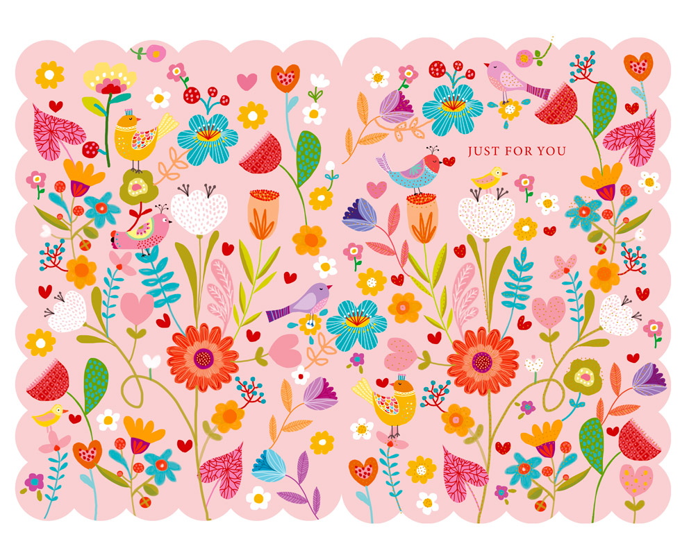 Per Te, floral design, flower pot illustration, Bohemian Melody collection designed by Marianna Jagoda for TMS International, published by Kartos.